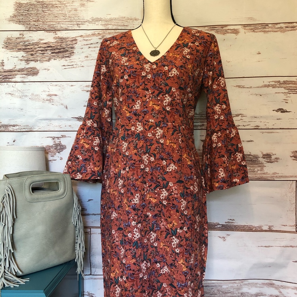 🎄Floral Puff Sleeved Dress